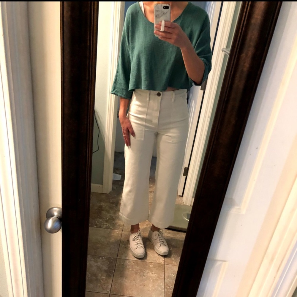 Wrangler high rise crop wide leg jeans